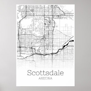 Scottsdale Map - Arizona - Poster voor stadskaarte