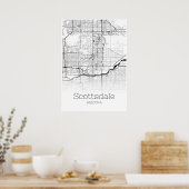 Scottsdale Map - Arizona - Poster voor stadskaarte (Keuken)
