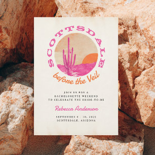 Scottsdale Retro Vintage Roze Oranje Meisjesuitje Kaart