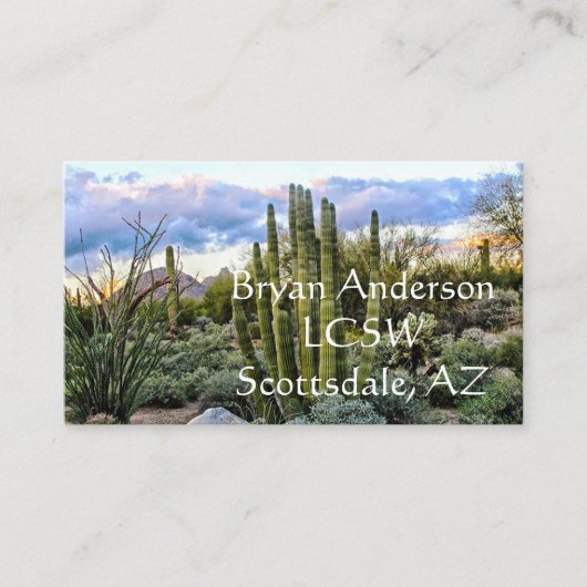 Scottsdale Succulent Sunset Afsprakenkaartje (Voorkant)