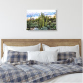 Scottsdale Succulent Sunset Canvas Afdruk (Insitu (Slaapkamer))