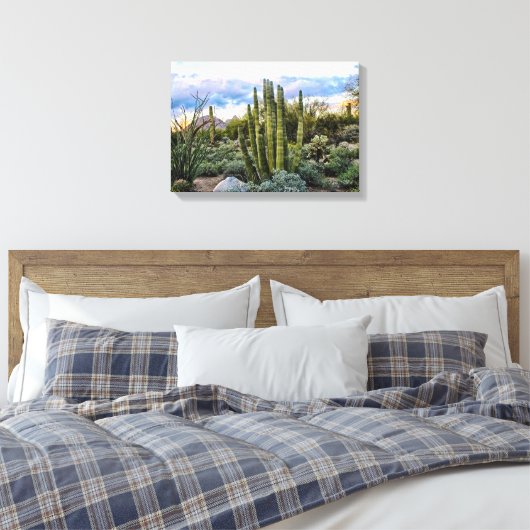 Scottsdale Succulent Sunset Canvas Afdruk (Insitu (Slaapkamer))