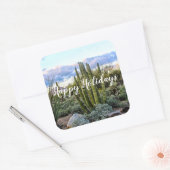 Scottsdale Succulent Sunset, Prettige feestdagen Vierkante Sticker (Envelop)