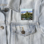 Scottsdale Succulent Sunset Vierkante Button 5,1 Cm (In situ)