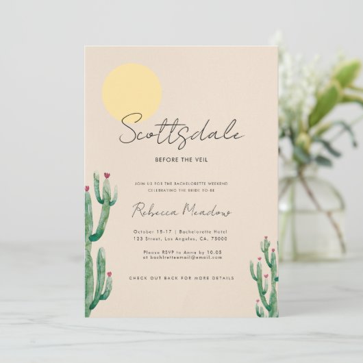 Scottsdale Voor De Veil Bachelorette Weekend Kaart (Staand voorkant)