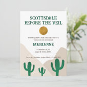 Scottsdale Voor De Veil Cactus Bachelorette Kaart (Staand voorkant)
