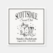 Scottsdale vrijgezellenfeest Vintage zwart papier Servet (Voorkant)