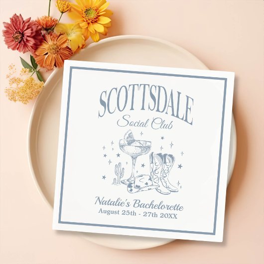 Scottsdale vrijgezellenfeest vintage zwart papier servet