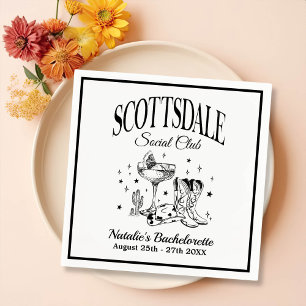 Scottsdale vrijgezellenfeest vintage zwart papier servet