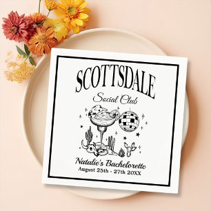 Scottsdale vrijgezellenfeest vintage zwart papier servet