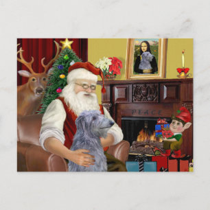 Scottsh Deerhound voor de kerstman Feestdagenkaart