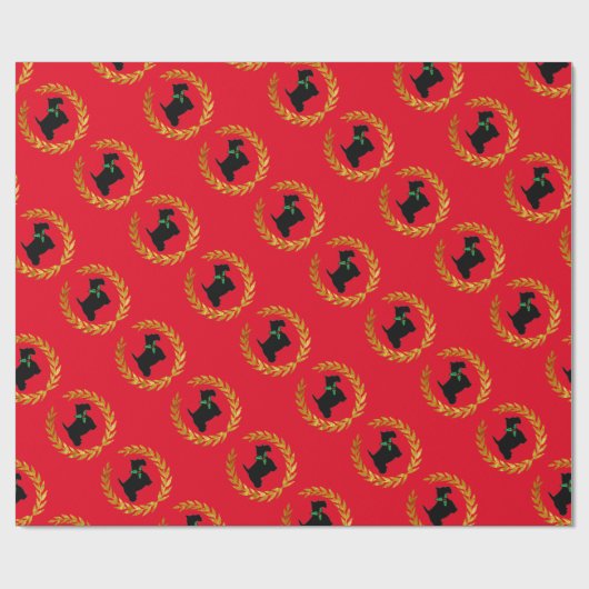 Scotty and Gold Wreath Cadeaupapier (Vlak)