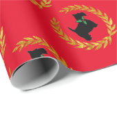 Scotty and Gold Wreath Cadeaupapier (Rol Hoek)