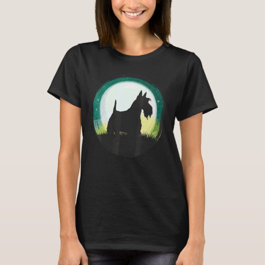 Scotty Dog Aberdeen Terrier Retro T-shirt (Voorkant)