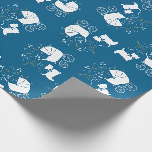 Scotty dog-Baby shower Cadeaupapier (Hoek)