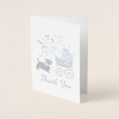 Scotty Dog Baby shower Puppy Scottish Terrier Gray Folie Kaarten (Voorkant)