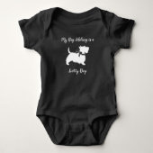 Scotty Dog Baby shower Puppy Scottish Terrier Gray Romper (Voorkant)