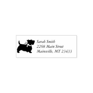 Scotty Dog Baby shower Puppy Scottish Terrier Gray Zelfinktende Stempel