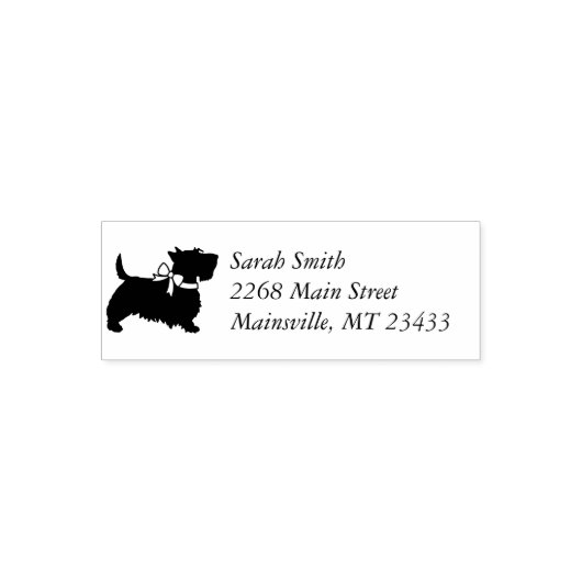Scotty Dog Baby shower Puppy Scottish Terrier Gray Zelfinktende Stempel (Design)