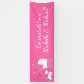 Scotty Dog Baby shower Puppy Scottish Terrier Pink Spandoek (Verticaal)