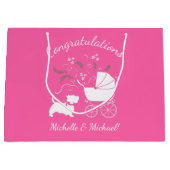 Scotty Dog Baby shower Scottish Terrier Pink Groot Cadeauzakje (Voorkant)