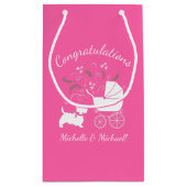 Scotty Dog Baby shower Scottish Terrier Pink Klein Cadeauzakje (Achterkant)