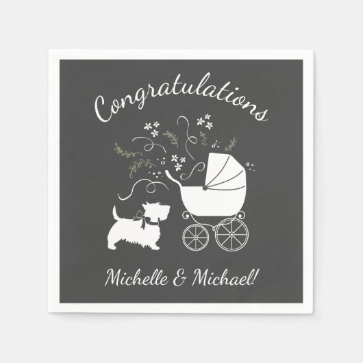 Scotty Dog-Baby shower Servet (Voorkant)