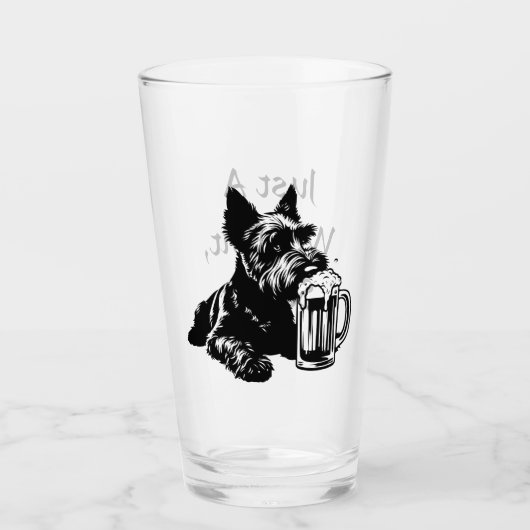 Scotty Dog Drink gepersonaliseerde bierverf Glas (Voorkant)
