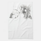 Scotty Dog en Labrador Friends Ink Drawing Theedoek (Verticaal)