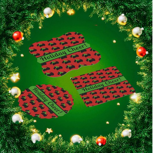 Scotty Dog en Tartan Vrolijk Kerstfeest Golfhanddoek