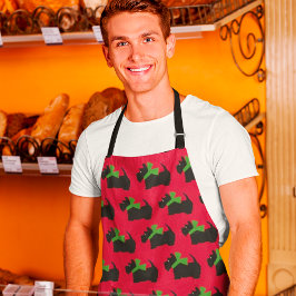 Scotty Dog en Tartan Vrolijk Kerstfeest Schort