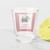 Scotty Dog en Tartan Vrolijk Kerstfeest Shot Glas (Achterkant)