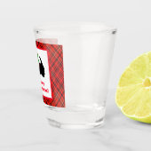 Scotty Dog en Tartan Vrolijk Kerstfeest Shot Glas (Rechts)