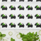 Scotty Dog en Tartan Vrolijk Kerstfeest Theedoek