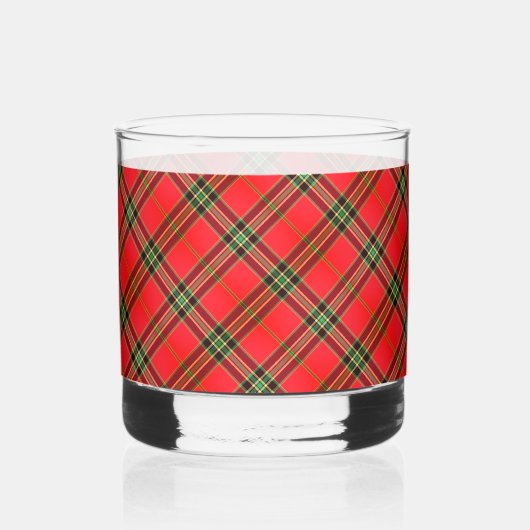 Scotty Dog en Tartan Vrolijk Kerstfeest Whisky Glas (Achterkant)