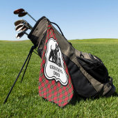 Scotty Dog gepersonaliseerde groene rode Plaid Tar Golfhanddoek
