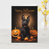 Scotty Dog Halloween Kaart (Gele Bloem)