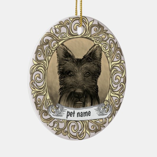 Scotty Dog Loving Memory-sieraad Keramisch Ornament (Rechts)