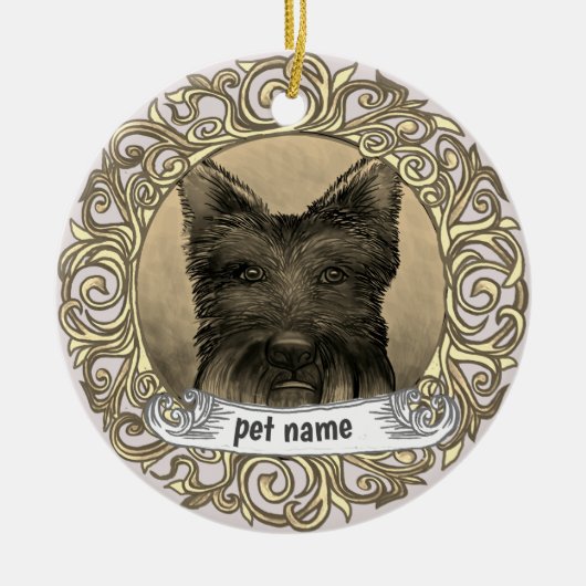 Scotty Dog Loving Memory-sieraad Keramisch Ornament (Voorkant)