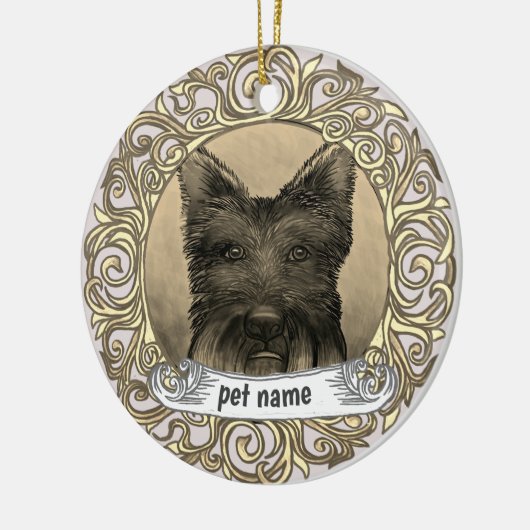 Scotty Dog Loving Memory-sieraad Keramisch Ornament (Links)