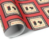 Scotty Dog Schotse Terriër Kerstretro Cadeaupapier (Rol Hoek)