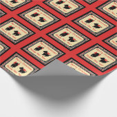 Scotty Dog Schotse Terriër Kerstretro Cadeaupapier (Hoek)