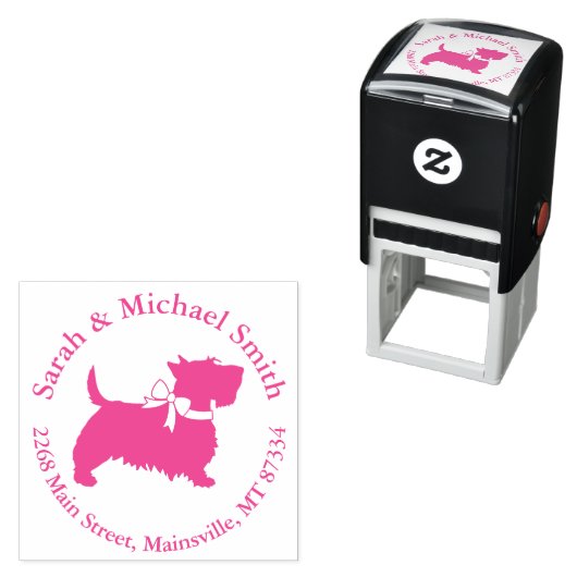 Scotty Dog Schotse Terriër Zelfinktende Stempel (In situ)