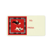 Scotty Dog Scottish Terrier Zwart-wit Label (Voorkant)