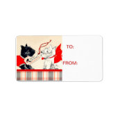 Scotty Dog Scottish Terrier Zwart-wit Label (Voorkant)