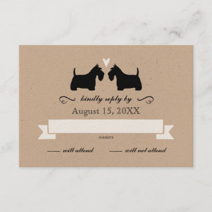 Scotty Dog Silhouettes Wedding RSVP Reactie