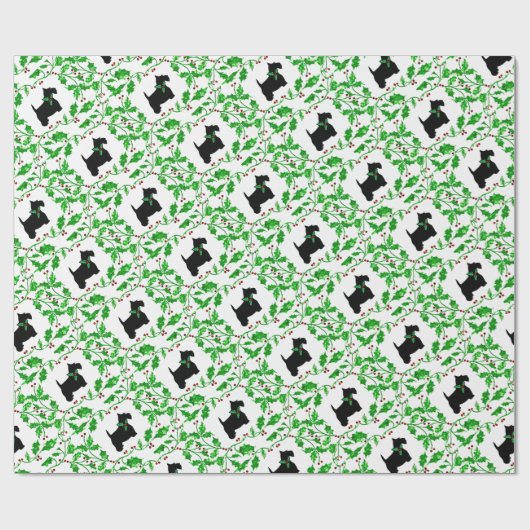 Scotty en Holly Cadeaupapier (Vlak)