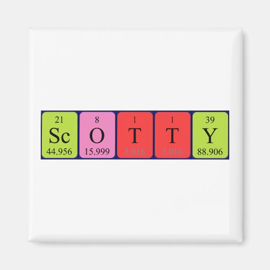 Scotty periodieke table name magnet (Voorkant)