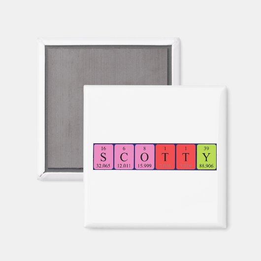 Scotty periodieke table name magnet (Voorkant / Achterkant)