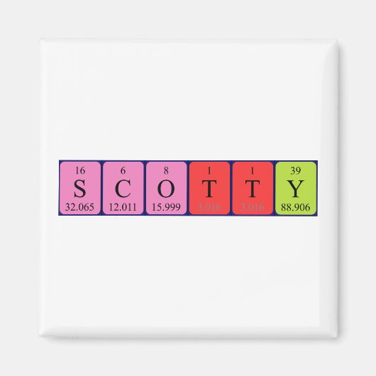 Scotty periodieke table name magnet (Voorkant)